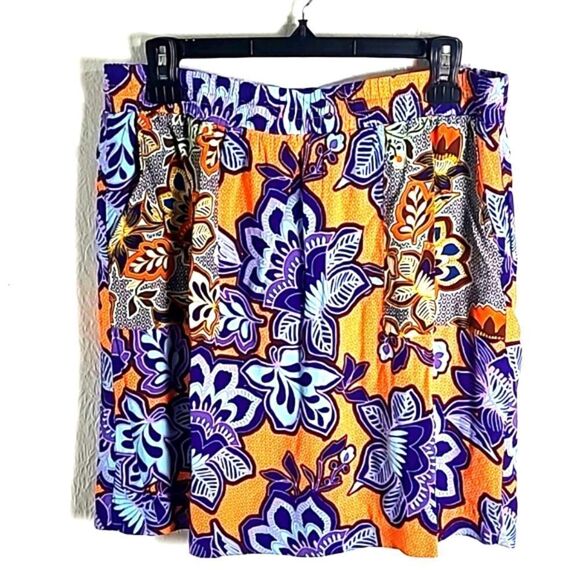 Ann Taylor Loft Skirt, Purple & Orange Print,  Size Medium - Picture 1 of 7